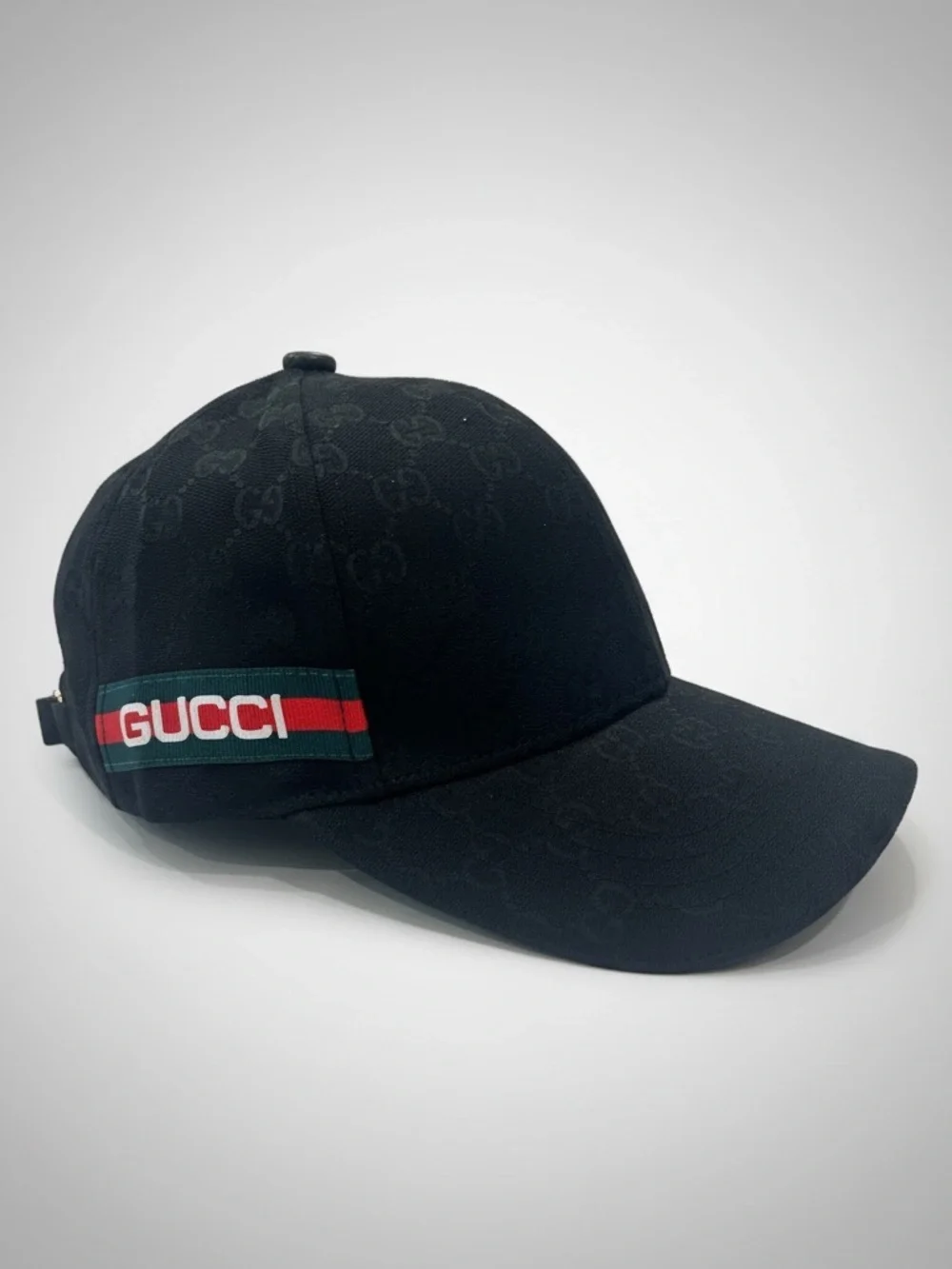 Gucci Black Monogram Baseball Hat